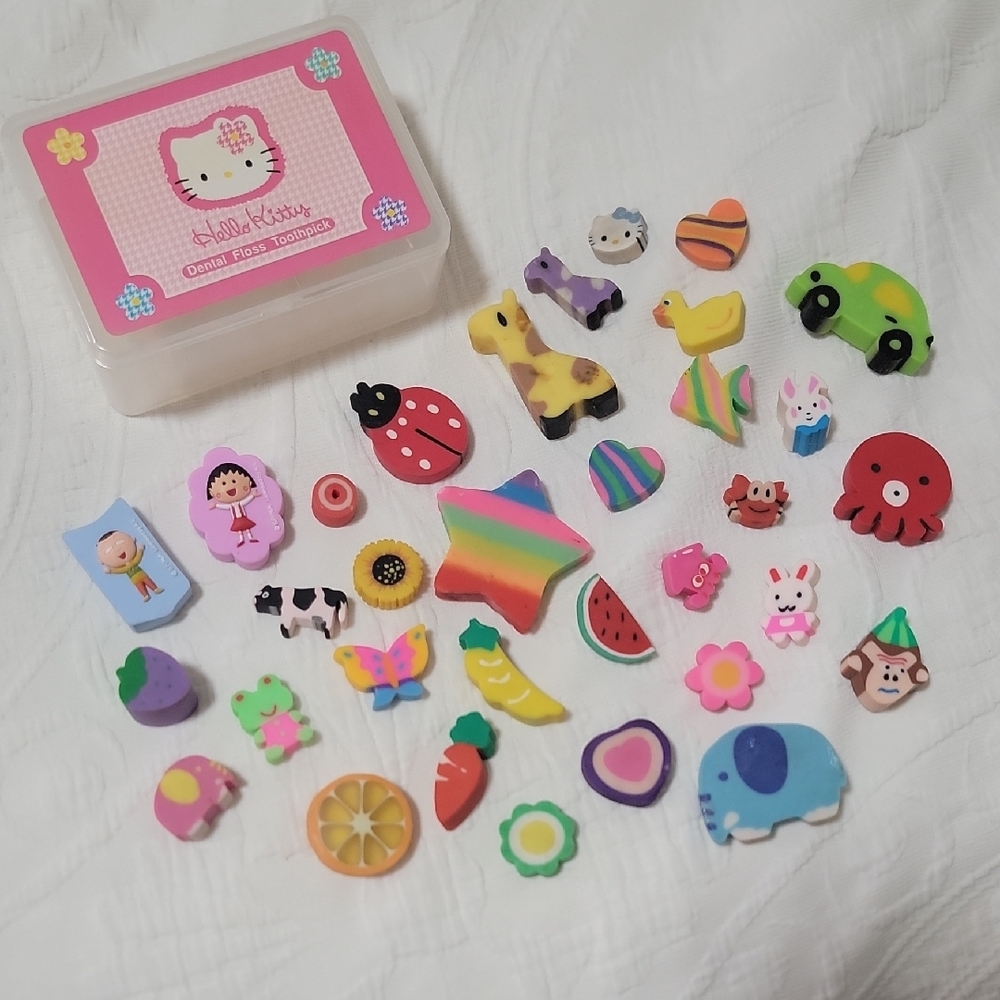 Hello Kitty Box with Mini Erasers Set Of 33 - Multicolor Various Asia Exclusive